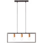 Preview: Brilliant Arica Pendelleuchte, 3-flammig E27 Schwarz Holz 92747/76