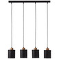 Preview: Brilliant Vonnie Pendelleuchte, 4-flammig E27 Schwarz Holz Made in Europe, FSC 99413/76