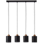 Preview: Brilliant Vonnie Pendelleuchte, 4-flammig E27 Schwarz Holz Made in Europe, FSC 99413/76