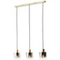 Preview: Brilliant Osaki Pendelleuchte, 3-fach E27 Gold Rauchglas 99612/16