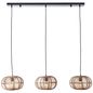 Preview: Brilliant Woodball Pendelleuchte, 3-fach E27 Schwarz Matt Natur 99884/06