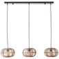 Preview: Brilliant Woodball Pendelleuchte, 3-fach E27 Schwarz Matt Natur 99884/06