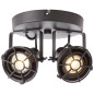 Preview: Brilliant Jesper LED Spotrondell, 2-flammig GU10 5W/4,5W Warmweiß Schwarz Korund G54324/86