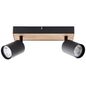 Preview: Brilliant Jello Wood LED Spotbalken, 2-fach GU10 10W/4,5W Warmweiß Schwarz Holz G93069/76