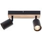 Preview: Brilliant Jello Wood LED Spotbalken, 2-fach GU10 10W/4,5W Warmweiß Schwarz Holz G93069/76