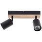 Preview: Brilliant Jello Wood LED Spotbalken, 2-fach GU10 10W/4,5W Warmweiß Schwarz Holz G93069/76