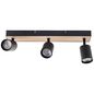 Preview: Brilliant Jello Wood LED Spotbalken, 3-fach GU10 10W/4,5W Warmweiß Schwarz Holz G93070/76