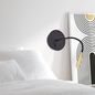 Preview: Brilliant Jutta LED Wandspot mit Flexarm und Schalter 2,8W Warmweiß Sand Schwarz Matt Gold USB G99946/86