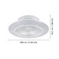 Preview: Eglo 35145 MALINSKA LED 3-fach Ventilator 3x12,6W Ø550mm Weiss Kristalloptik steuerbare Lichtfarbe dimmbar