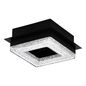 Preview: Eglo 99324 FRADELO 1 LED Deckenleuchte Wandleuchte 1x3,2W 140x140mm Schwarz Klar warmweiss