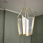 Preview: Elstead Calters LED Hängeleuchte 50cm Champagner-Gold