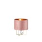 Preview: Fischer & Honsel Aura Tischlampe, Tischleuchte E27 Stoffschirm rose samt gold 50393