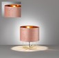 Preview: Fischer & Honsel Aura Tischlampe, Tischleuchte E27 Stoffschirm rose samt gold 50393