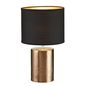 Preview: Fischer & Honsel Bronz Tischleuchte E14 Stoffschirm schwarz Chintz, goldfarben bronze 50657