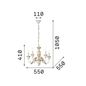 Preview: Ideal Lux FIRENZE Pendelleuchte E14 5-fach ⌀550mm dimmbar Gold 020822