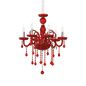 Preview: Ideal Lux GIUDECCA Pendelleuchte E14 6-fach ⌀580mm dimmbar Rot 027418