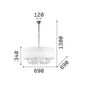 Preview: Ideal Lux SWAN Pendelleuchte E14 6-fach ⌀690mm dimmbar Weiss 035826