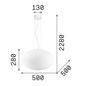 Preview: Ideal Lux CANDY Pendelleuchte E27 ⌀500mm dimmbar Weiss 086743