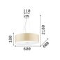 Preview: Ideal Lux WOODY Pendelleuchte E27 5-fach ⌀600mm dimmbar Holz 087719