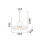 Preview: Ideal Lux CORTE Pendelleuchte E14 12-fach ⌀950mm dimmbar Weiss 097664