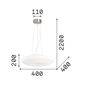 Preview: Ideal Lux GLORY Pendelleuchte E27 3-fach ⌀400mm dimmbar Weiss 101125