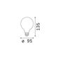 Preview: Ideal Lux LAMPADINE E27 Lampe 8W ⌀95mm Weiss 101330