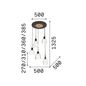 Preview: Ideal Lux GRETEL Pendelleuchte E27 5-fach ⌀500mm dimmbar Schwarz 103174