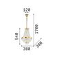 Preview: Ideal Lux CAESAR G9 Pendelleuchte 6x ⌀380mm dimmbar Gold warmweiss 114729