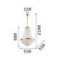 Preview: Ideal Lux CAESAR G9 Pendelleuchte 12x ⌀550mm dimmbar Gold warmweiss 114743