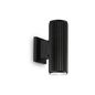 Preview: Ideal Lux BASE Wandleuchte GU10 2-fach dimmbar Schwarz IP44 129433