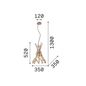 Preview: Ideal Lux DRIFTWOOD Pendelleuchte E27 ⌀350mm dimmbar Holz 129600