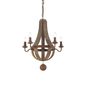 Preview: Ideal Lux MILLENNIUM Pendelleuchte E14 5-fach ⌀520mm dimmbar Holz 129921