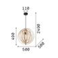 Preview: Ideal Lux DISCO Pendelleuchte E27 ⌀500mm dimmbar Holz 138275