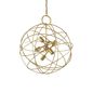 Preview: Ideal Lux KONSE Pendelleuchte E27 6-fach ⌀600mm dimmbar Gold 156026