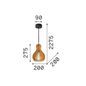 Preview: Ideal Lux CITRUS Pendelleuchte E27 ⌀200mm dimmbar Holz 159867