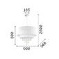 Preview: Ideal Lux OPERA Pendelleuchte E27 10-fach ⌀900mm dimmbar Weiss 165011