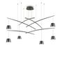 Preview: Ideal Lux FISH LED Pendelleuchte 6x 6x37W ⌀1600mm Schwarz warmweiss 196992