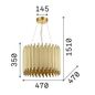 Preview: Ideal Lux PAN Pendelleuchte E27 5-fach ⌀470mm dimmbar Gold 208817