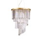 Preview: Ideal Lux CARLTON Pendelleuchte E14 12-fach ⌀500mm dimmbar Gold 213521