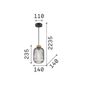 Preview: Ideal Lux MINT Pendelleuchte E27 ⌀140mm dimmbar Rauchglas 237442