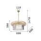 Preview: Ideal Lux NABUCCO Pendelleuchte E14 12-fach ⌀600mm dimmbar Gold 237794