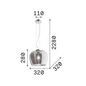 Preview: Ideal Lux BLOSSOM Pendelleuchte E27 ⌀320mm dimmbar Rauchglas 241517