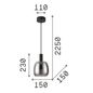 Preview: Ideal Lux COCO LED Pendelleuchte 7W ⌀150mm Rauchglas warmweiss 275581