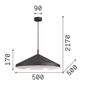 Preview: Ideal Lux YURTA Pendelleuchte E27 ⌀500mm dimmbar Schwarz 281582