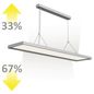 Preview: ISOLED LED Office Pro Pendelleuchte Up+Down, 20+40W, silber, UGR19, 4000K, 1-10V dimmbar