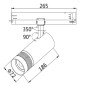 Preview: ISOLED 3-Phasen Schienen-Strahler fokussierbar, 24W, 20°-55°, weiß matt, 4000K, DALI dimmbar