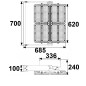 Preview: ISOLED LED Flutlicht 900W, 130x25° asymmetrisch, variabel, DALI dimmbar, warmweiß, IP66