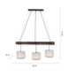 Preview: JUST LIGHT BARK Pendelleuchte E27 max.40W 3-fach Braun/Cremeweiß 11238-79