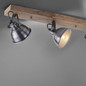 Preview: JUST LIGHT SAMIA Wand- und Deckenleuchte E14 max.40W 3-fach Braun/Silber 18-25cm 11983-77