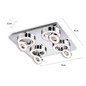 Preview: JUST LIGHT TIM LED Deckenleuchte Warmweiss 2,8W 4-fach Silber/Weiß 8,5-13cm 14522-17